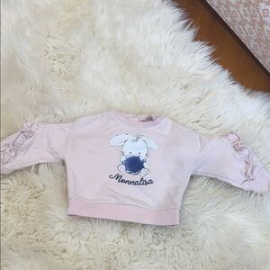 MonnaLisa Light Pink Sweatshirt with Bunny Print